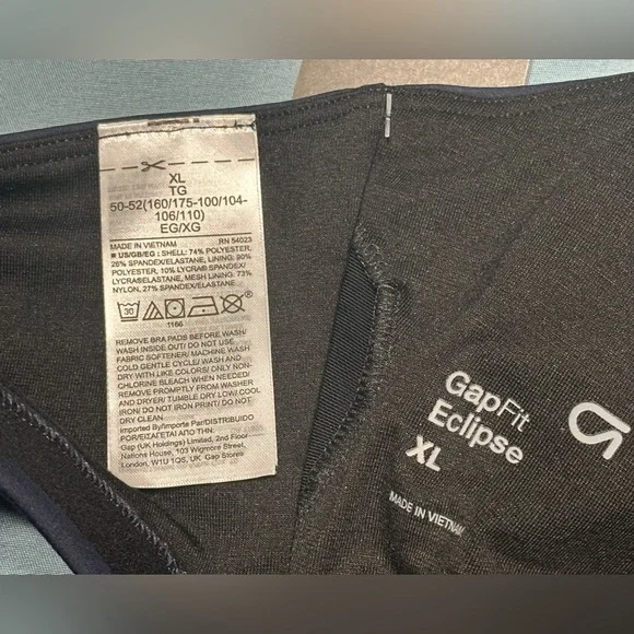 NWT GAP Fit Eclipse Sports Bra. NAVY XL - Picture 3 of 7